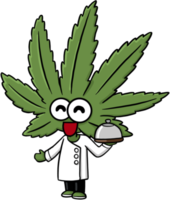 chef de personaje de marihuana de dibujos animados lindo