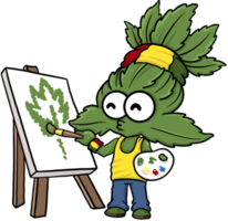 süßer Zeichentrick-Cannabis-Marihuana-Charakterkünstler png