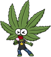 chanteur de personnage de dessin animé mignon cannabis marijuana png