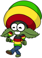 niedlicher Cartoon-Cannabis-Marihuana-Charakter-Musiker png