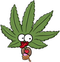 lindo personaje de halloween de cannabis y marihuana espíritu comedor de inmundicias png