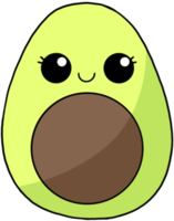 schattig en glimlach cartoon fruit kleurrijk karakter avocado png