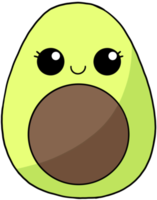 aguacate de carácter colorido de fruta de dibujos animados lindo y sonriente png