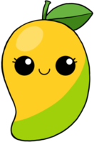 mango de personaje colorido de fruta de dibujos animados lindo y sonriente