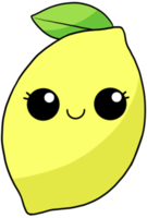 citron de personnage coloré de fruits de dessin animé mignon et souriant png