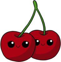 cute and smile cartoon fruit colorful character cherry png