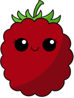 carino e sorriso cartone animato frutta personaggio colorato lampone png