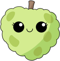 mignon et sourire dessin animé fruit personnage coloré pomme crème png