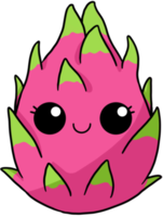linda y sonriente fruta de dibujos animados personaje colorido fruta del dragón