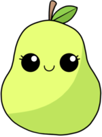 pêra de personagem colorido de fruta de desenho animado bonito e sorridente png