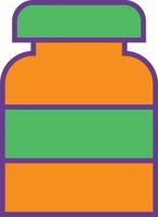 Pills Bottle Line Filled Two Color vector