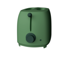 3d illustration of green Laurel color Bread toaster png