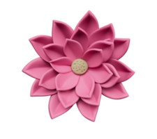 ilustração 3D de flor de lótus de cor rosa florescendo png