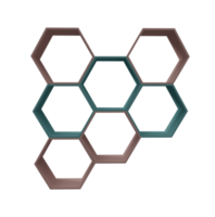 minimale 3d illustratie van kleurrijke zeshoek plank png