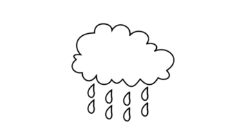 cartone animato nuvola bianca gocce di pioggia png gratuito