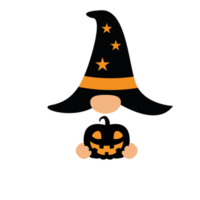 Halloween cute face gnomes design element png