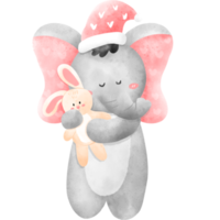 Watercolor cute elephant png