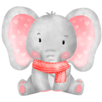 éléphant mignon aquarelle png