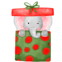 Watercolor cute elephant png