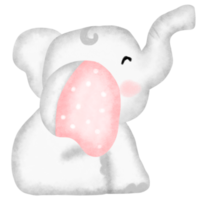 Watercolor cute elephant png