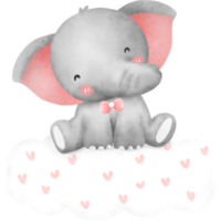 éléphant mignon aquarelle png