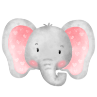 akvarell söt elefant png