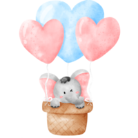 Watercolor cute elephant png