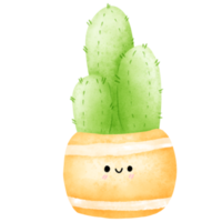 Watercolor Cactus in pot png