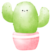 Watercolor Cactus in pot png