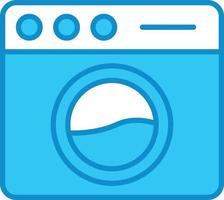 Washing Machine Line Filled Blue vector