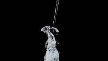 Abstract water jet crashes on a black background photo