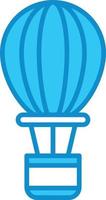 Hot Air Balloon Line Filled Blue vector