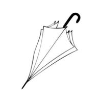 Monochrome picture, large closed umbrella from the rain, vector illustration on a white background