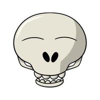 Funny character, Cute cartoon skull closed his eyes, vector illustration in cartoon style on a white background