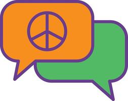 Peace Chat Line Filled Two Color vector