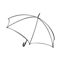 Monochrome picture, large open umbrella, top view, vector illustration on white background