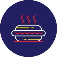 Hot Dog Line Filled Two Color vector