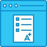 Online Learning Line Filled Blue vector