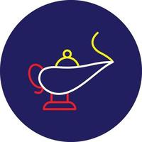 Genie Lamp Line Multicolor vector