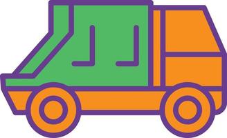 Recycling Truck Line Filled Two Color vector