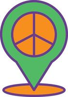 Peace Location Line Filled Two Color vector