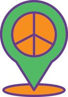 Peace Location Line Filled Two Color vector