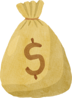 bolsa de dinero de acuarela png