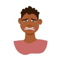 Boy with crying facial expression vector