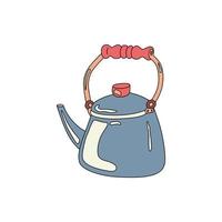 Teapot kettle vector doodle illustration.