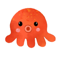 Octopus Watercolor Style png