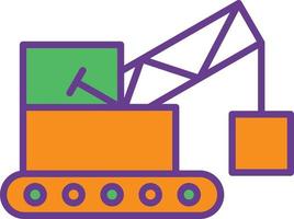 Crane Lifting Line Filled Two Color vector