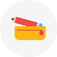 Pencil Case Flat Circle vector