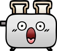 gradient shaded cartoon of a toaster vector