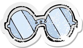 retro distressed sticker of a cartoon spectacles vector